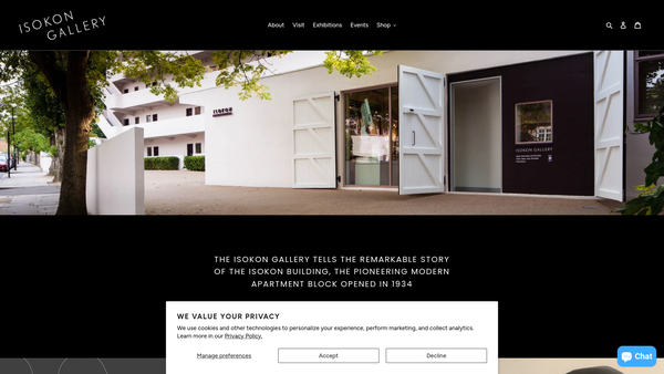 Screenshot of the The Isokon Gallery Trust website