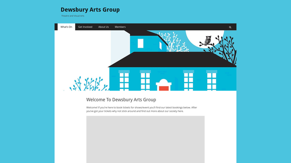Screenshot of the Dewsbury Arts Group website