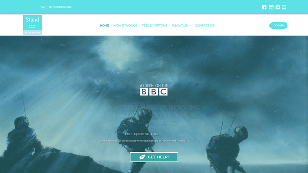 Screenshot of the Standeasy Military Support website