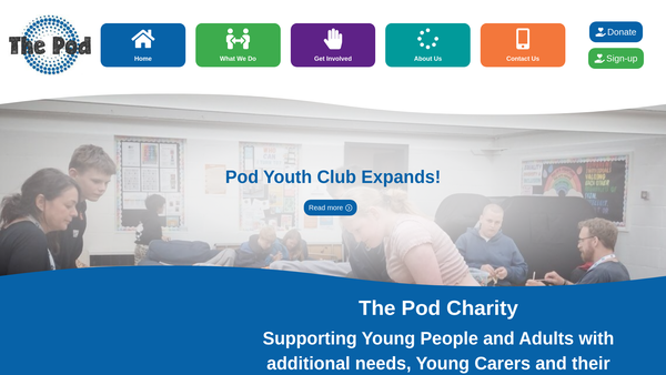 Screenshot of the The Pod website