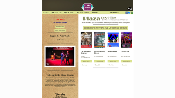 Screenshot of the Romsey Amateur Operatic And Dramatic Society (Raods) website