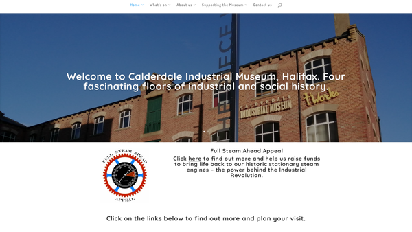 Screenshot of the Calderdale Industrial Museum Association website