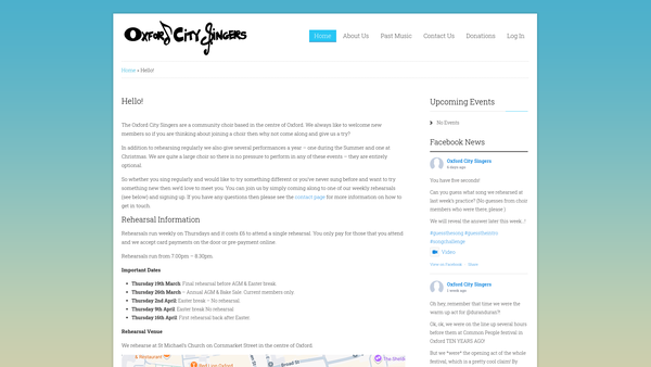 Screenshot of the Oxford City Singers website