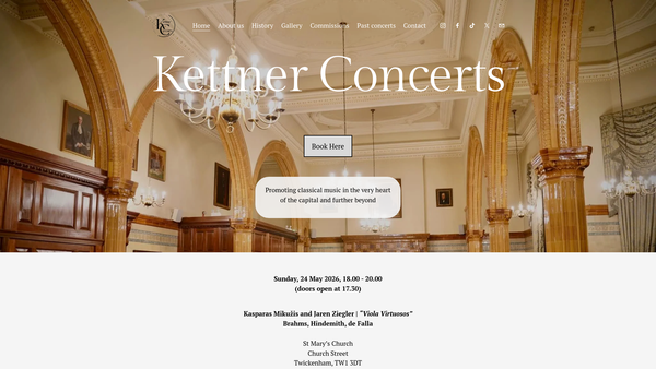 Screenshot of the The Kettner Society website