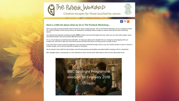 Screenshot of the Purbeck Workshop website