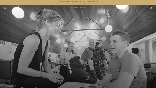 Screenshot of the Style For Soldiers website