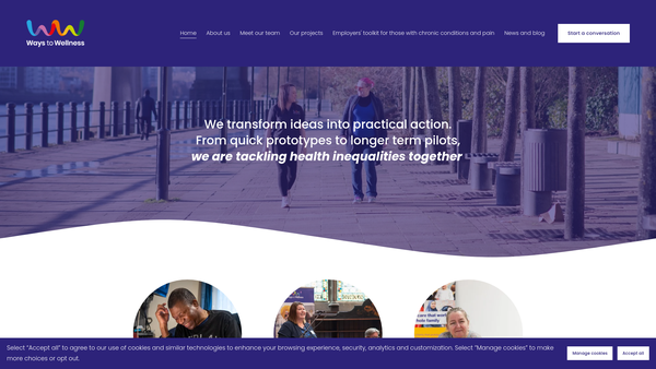Screenshot of the Ways To Wellness Foundation website