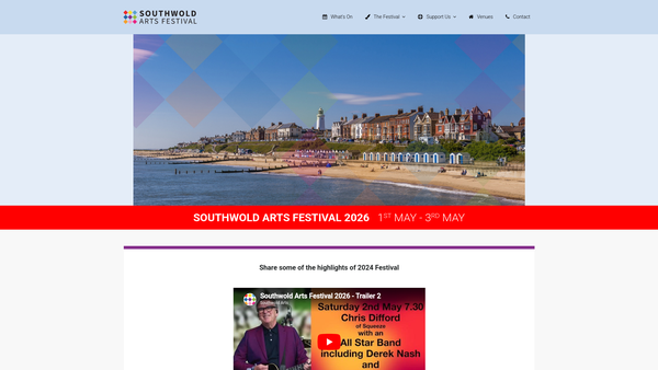 Screenshot of the Southwold Arts Festival website