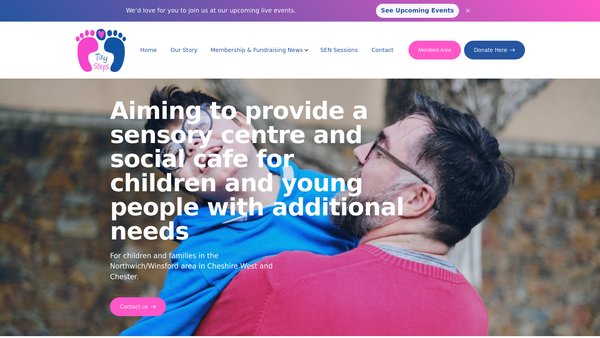 Screenshot of the Tiny-Steps website