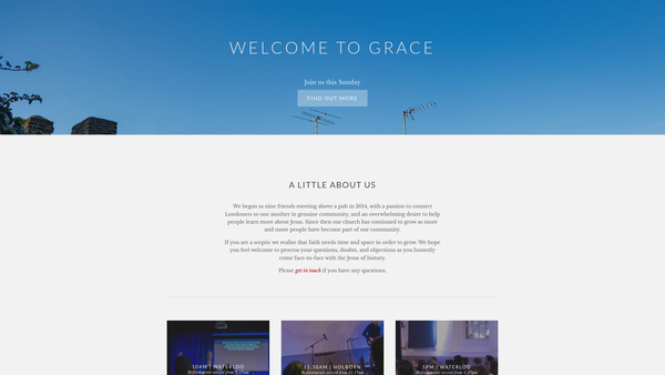 Screenshot of the Grace London website