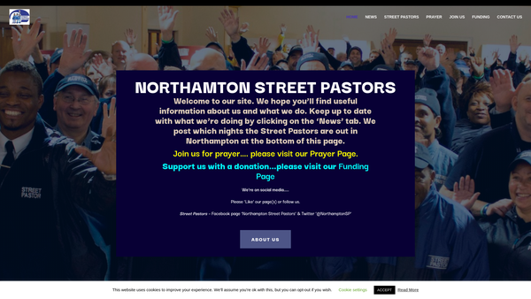 Screenshot of the Northampton Street Pastors website