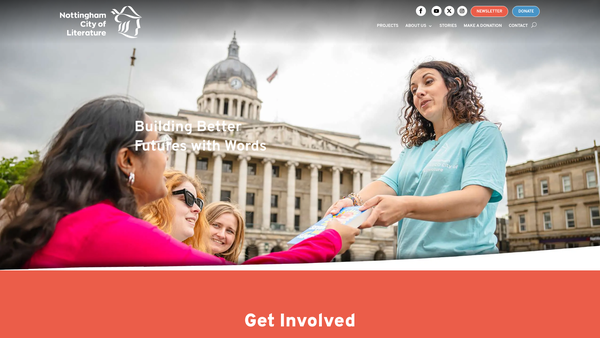 Screenshot of the Nottingham City Of Literature website