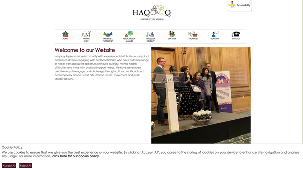 Screenshot of the Haqooq Aspire For More website