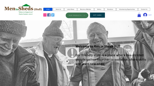 Screenshot of the Men In Sheds (Hull) website