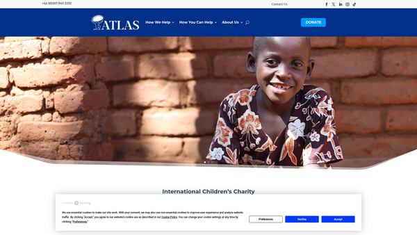 Screenshot of the The Atlas Foundation website