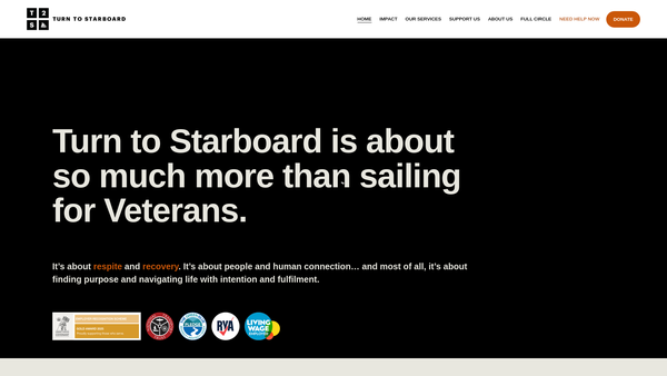 Screenshot of the Turn To Starboard website