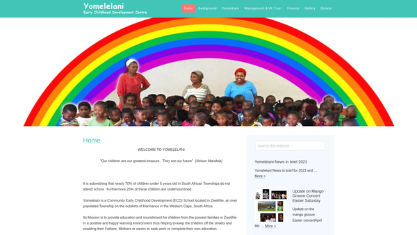 Screenshot of the The Yomelelani Trust website