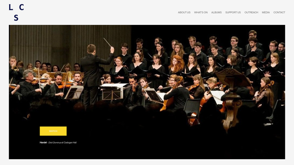Screenshot of the The London Choral Sinfonia website