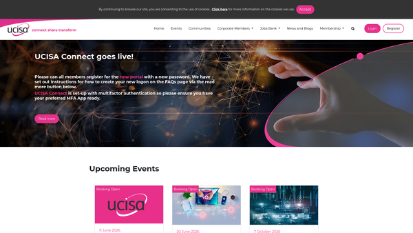 Screenshot of the Universities And Colleges Information Systems Association website