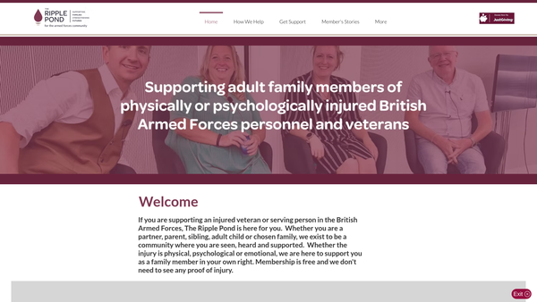 Screenshot of the The Ripple Pond website