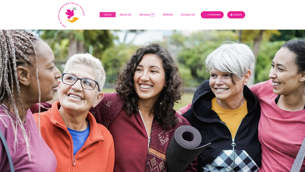 Screenshot of the Ark Of Hope Foundation For All Nations website