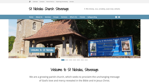 Screenshot of the The Parochial Church Council Of The Ecclesiastical Parish Of St Nicholas, Stevenage website