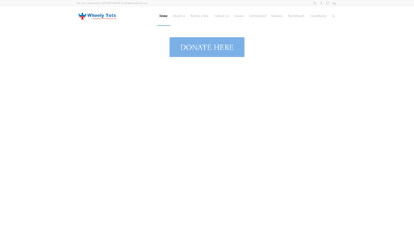 Screenshot of the Wheely Tots website
