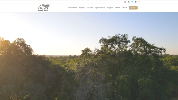 Screenshot of the Smart Parks website