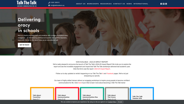 Screenshot of the Talk The Talk website