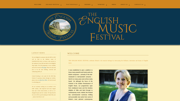Screenshot of the The English Music Festival website