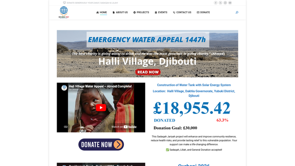 Screenshot of the Our Ummah Trust website