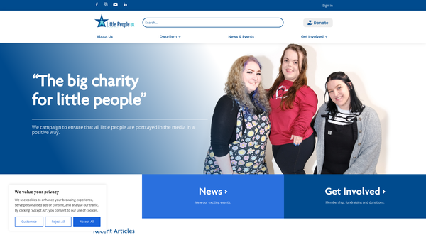 Screenshot of the Little People UK website