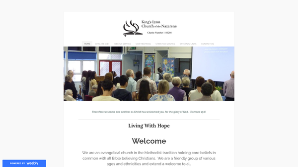 Screenshot of the Kings Lynn Church Of The Nazarene website