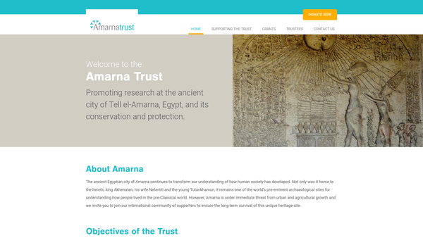 Screenshot of the The Amarna Trust website
