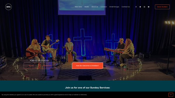 Screenshot of the Sunnyhill Church website
