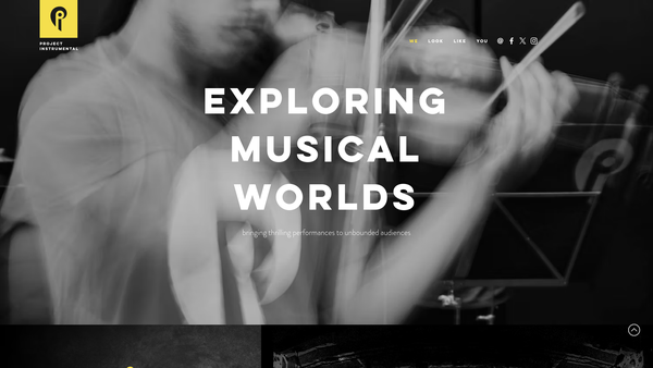 Screenshot of the Project Instrumental website