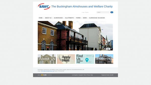 Screenshot of the Buckingham Almshouses And Welfare Charity website