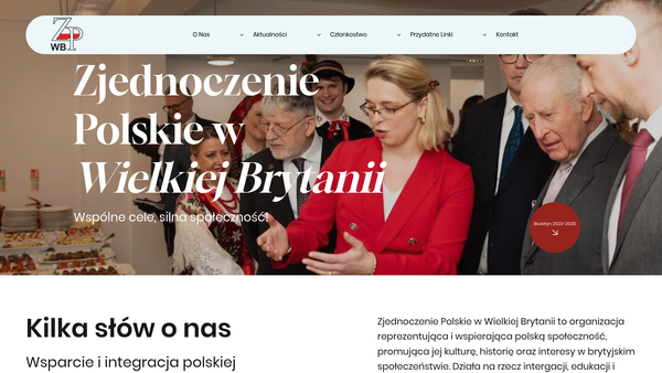 Screenshot of the Zjednoczenie Polskie W Wielkiej Brytanii C.I.O. website
