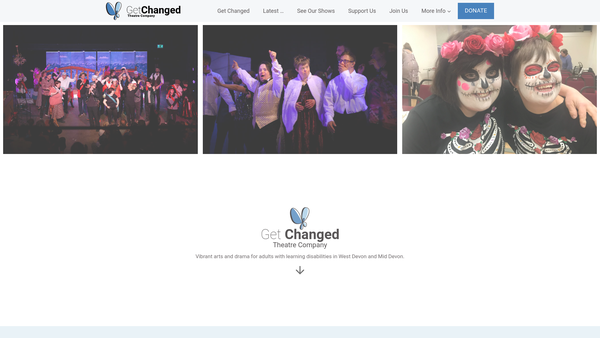 Screenshot of the Get Changed Theatre Company website