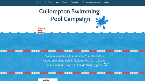 Screenshot of the Cullompton Swimming Pool Campaign website