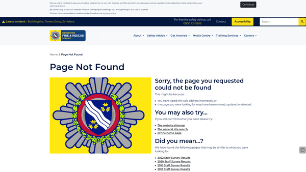 Screenshot of the Merseyside Fire And Rescue Service's Heritage And Education Trust website