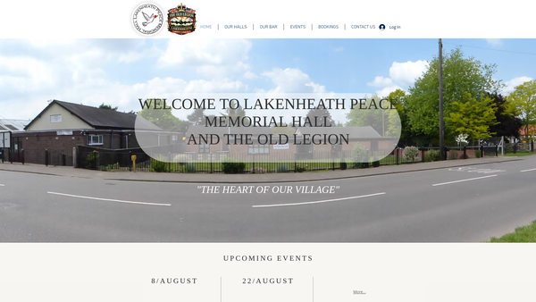 Screenshot of the Lakenheath Peace Memorial Hall website