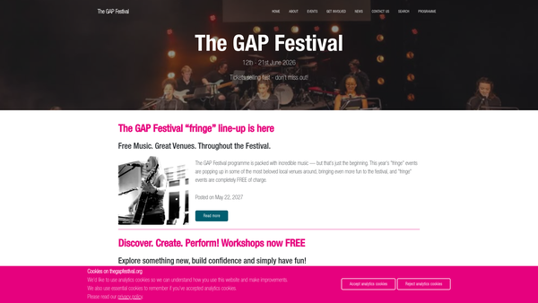 Screenshot of the Goring And Streatley Festival website