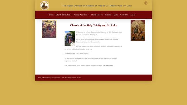 Screenshot of the The Greek Orthodox Community Of The Holy Trinity And Saint Luke Birmingham website