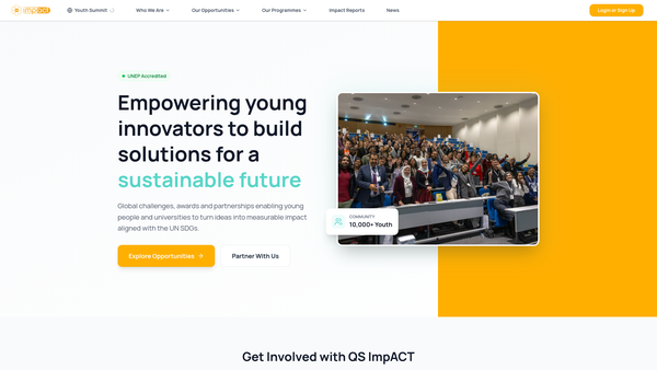 Screenshot of the QS ImpACT website