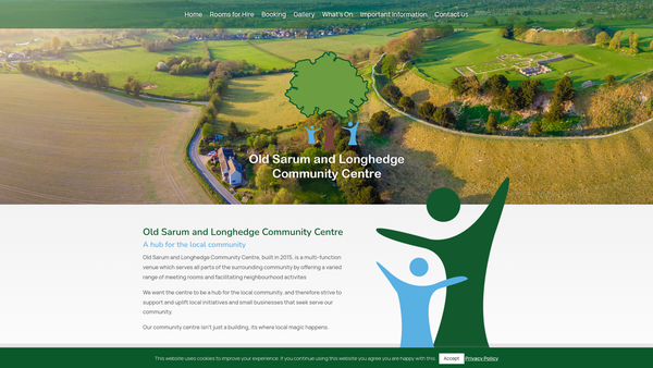 Screenshot of the Old Sarum Community Centre website