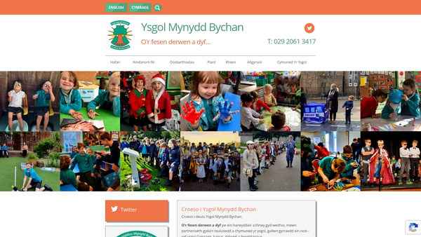 Screenshot of the C.rh.a Ysgol Mynydd Bychan PTA website