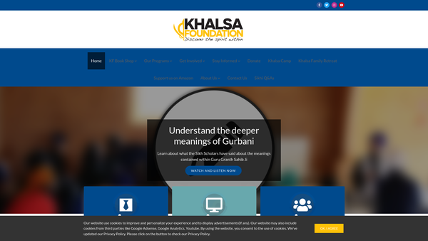Screenshot of the Khalsa Foundation website