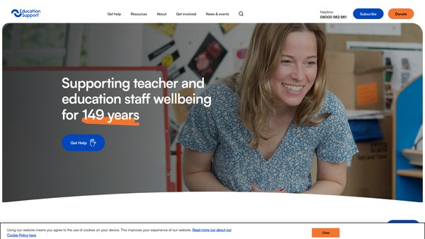 Screenshot of the Education Support Partnership website