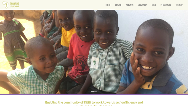 Screenshot of the Planting For Hope Uganda website